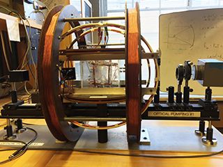 Rubidium magnetometer with two huge coils.