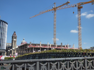 Two tower crane at a construction site