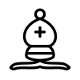 Symbol for a white chess bishop.
