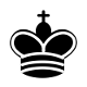 Symbol for a black chess king.