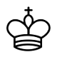 Symbol for a white chess king.