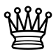 Symbol for a white chess queen.