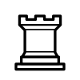 Symbol for a white chess rook.